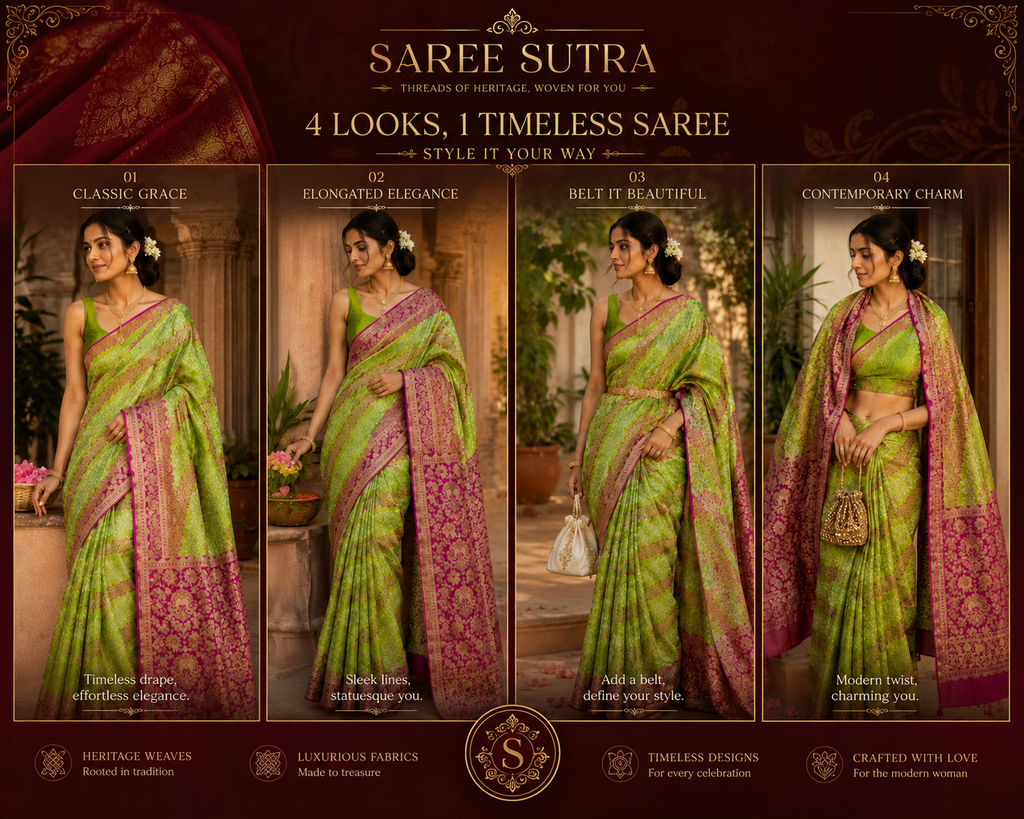 Saree Sutra Royal Bridal Silk Saree – Red & Gold